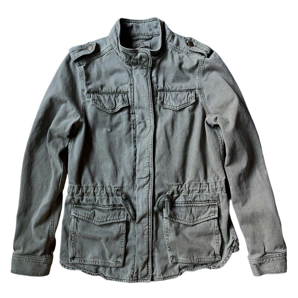 Lucky Brand Jacket Womens XS Army Green Utility Pocket Zip Up Military Style